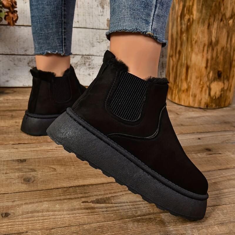 Platform Ankle Boots for Women | Side Zip Pull On Winter Ready Comfort