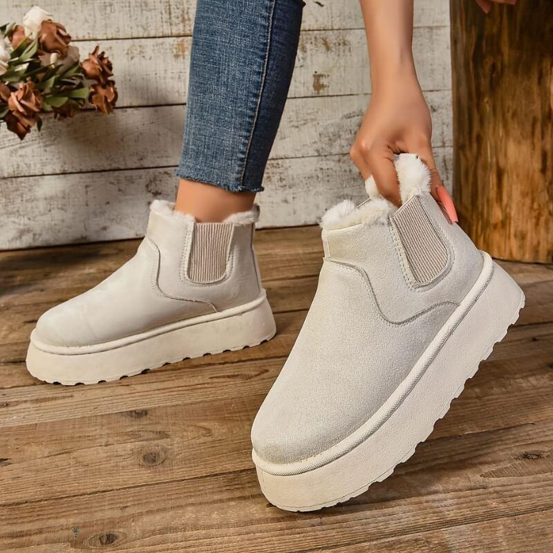 Platform Ankle Boots for Women | Side Zip Pull On Winter Ready Comfort