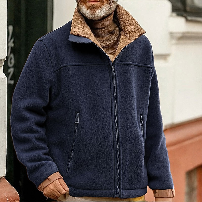 Sherpa Winter Jacket for Men | Side Zip Autumn Layering