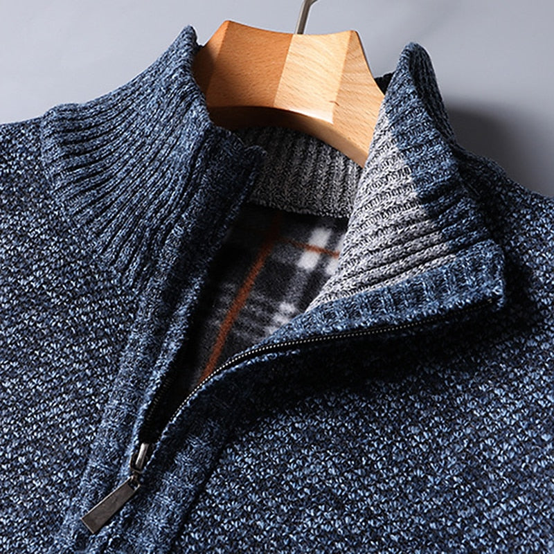 Half Zip Sweater for Men | Ribbed Funnel Neck Autumn Layering