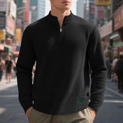 Half Zip Sweatshirt for Men | Funnel Neck Warm Winter Layer