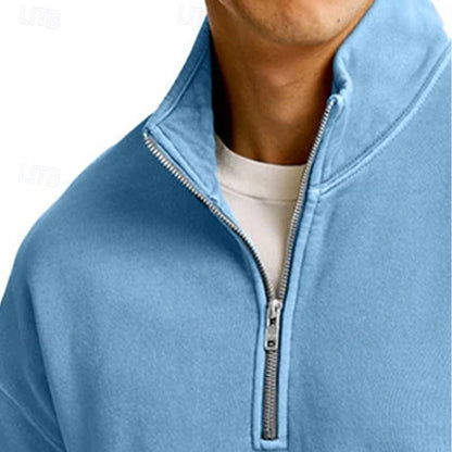 Half Zip Sweatshirt for Men | Funnel Neck Cosy Winter Style