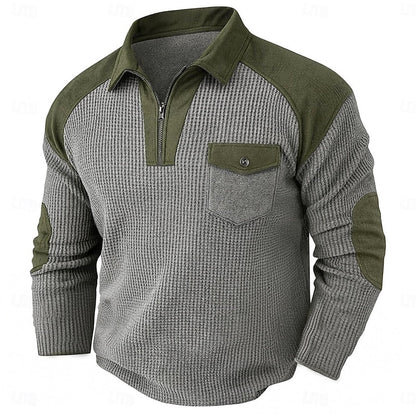 Wine Half Zip Sweater for Men | Warm Winter Layer