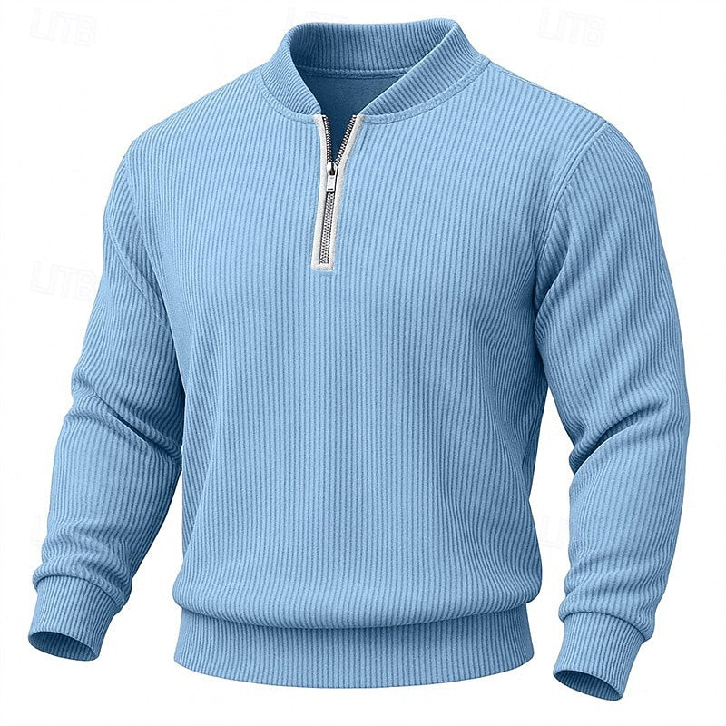 Half Zip Sweater for Men | Ribbed Cosy Winter Style