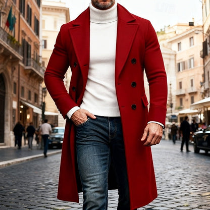 Double Breasted Winter Coat for Men | Cold Weather Ready