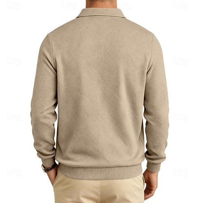 Half Zip Sweater for Men | Ribbed Autumn Layering