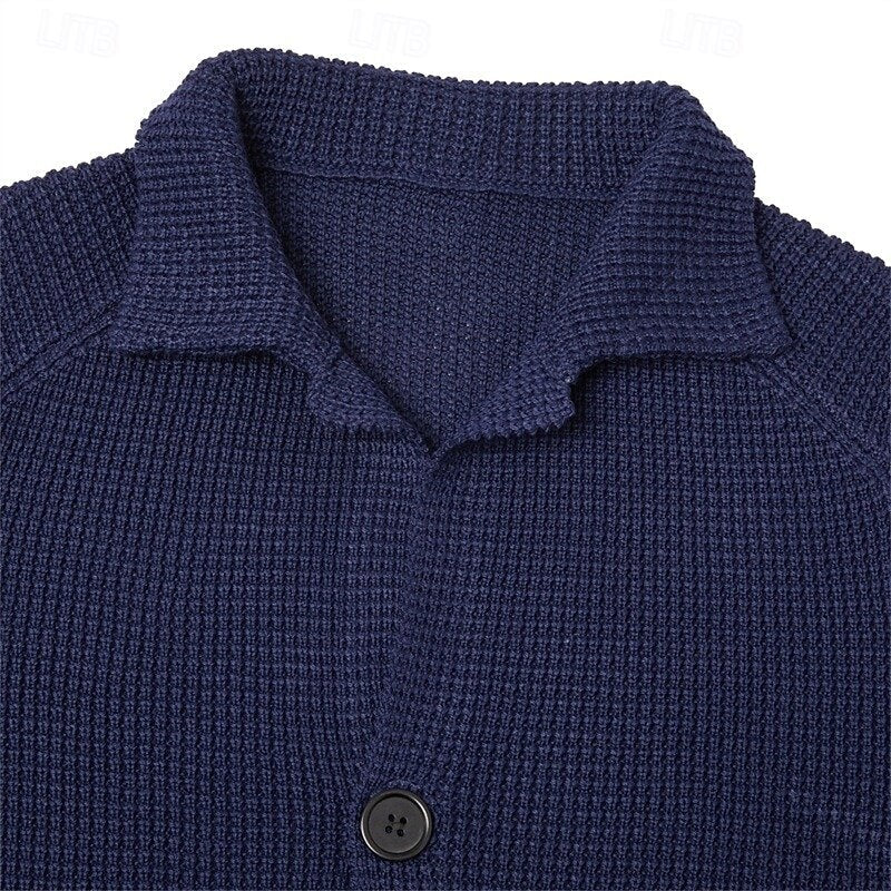 Button Front Cardigan for Men | Funnel Neck Insulated Autumn Layering