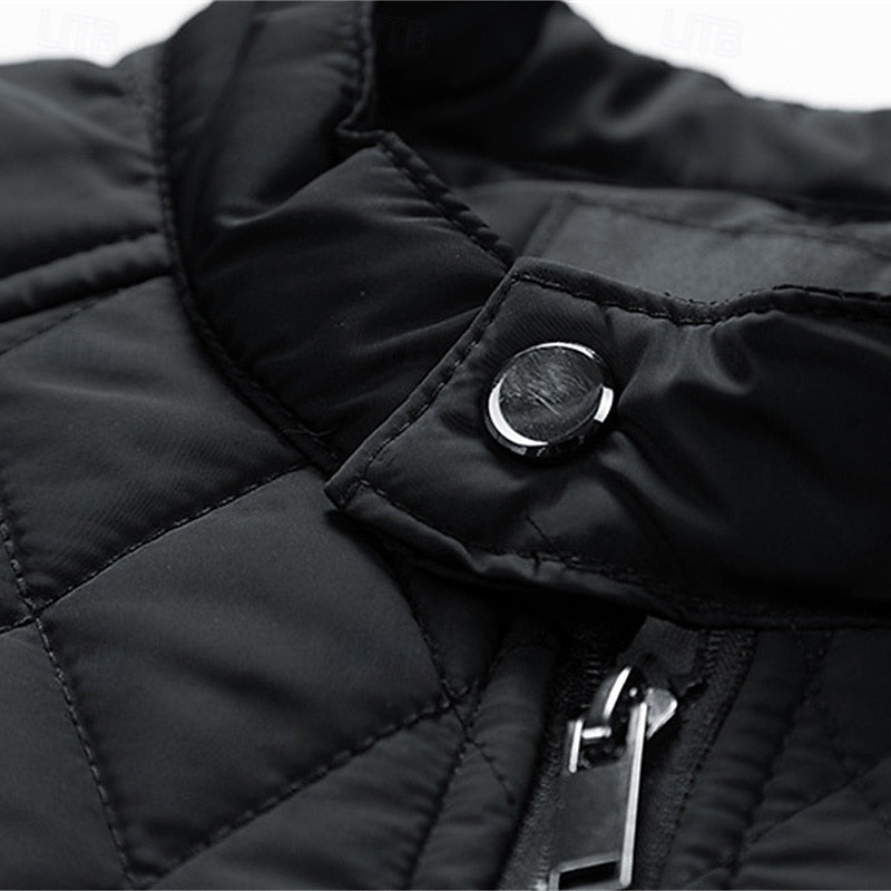 Lightweight Quilted Jacket for Men | Funnel Neck Cold Weather Ready
