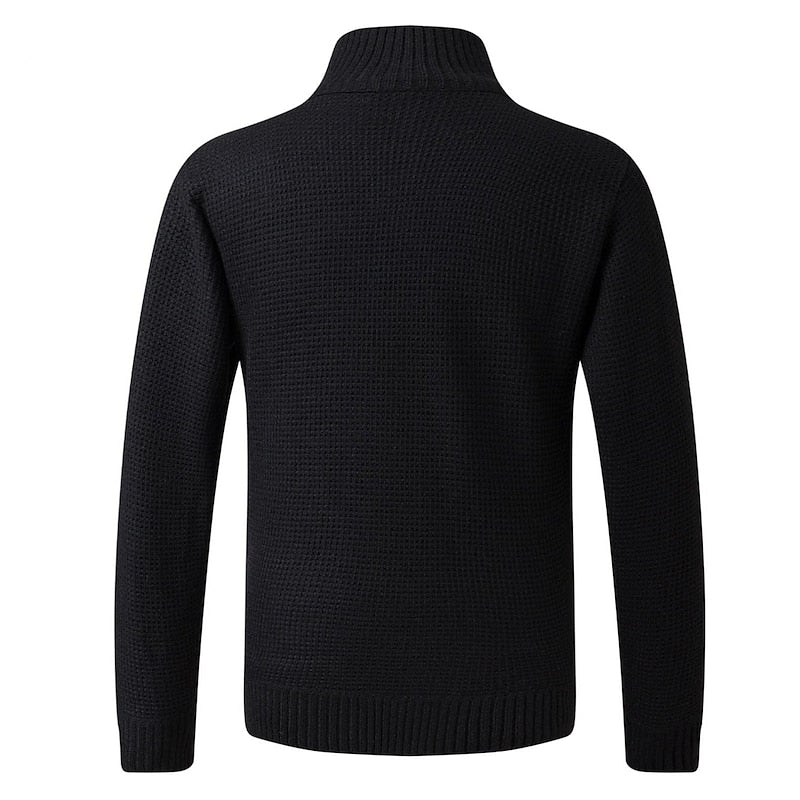 Classic Cardigan for Men | Funnel Neck Warm Winter Layer