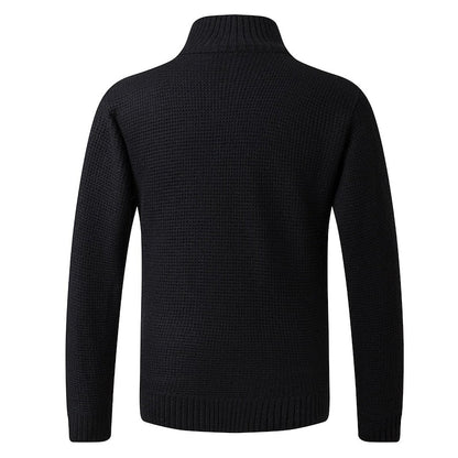 Classic Cardigan for Men | Funnel Neck Warm Winter Layer
