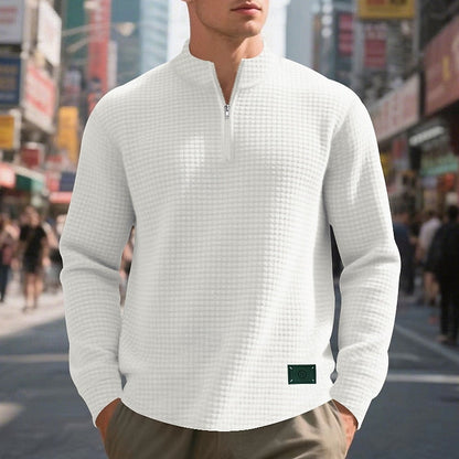 Half Zip Sweatshirt for Men | Funnel Neck Warm Winter Layer