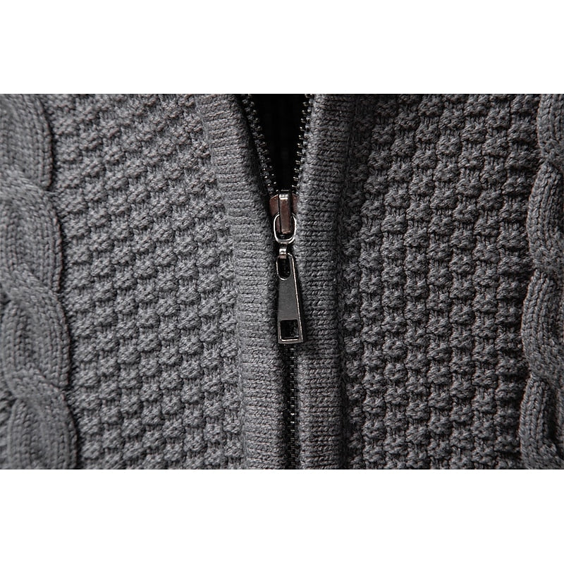 Insulated Cardigan for Men | Side Zip Funnel Neck Cosy Winter Style