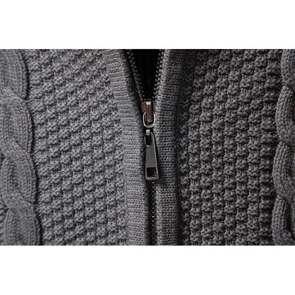Insulated Cardigan for Men | Side Zip Funnel Neck Cosy Winter Style