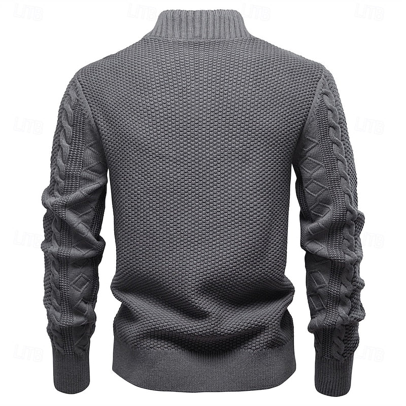 Insulated Cardigan for Men | Side Zip Funnel Neck Cosy Winter Style