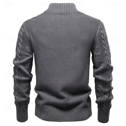 Insulated Cardigan for Men | Side Zip Funnel Neck Cosy Winter Style