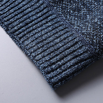 Half Zip Sweater for Men | Ribbed Funnel Neck Autumn Layering