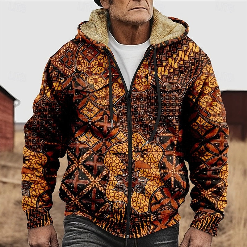 Hooded Winter Jacket for Men | Full Zip Cold Weather Ready