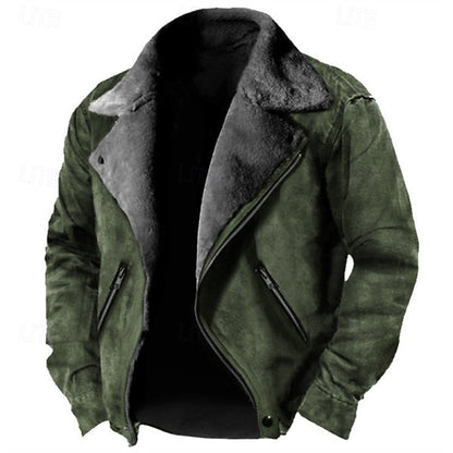 Fleece Lined Winter Jacket for Men | Oversized Full Zip Autumn Layering