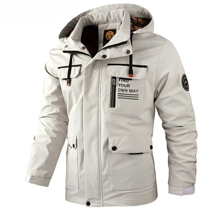 Hooded Winter Jacket for Men | Side Zip Drawstring Cold Weather Ready