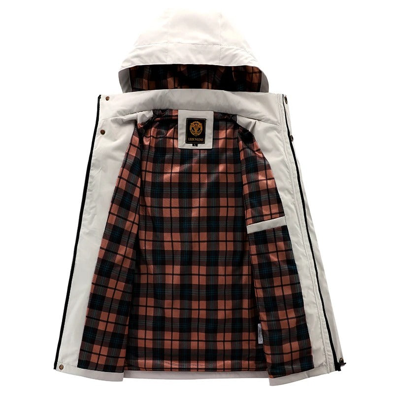 Hooded Winter Jacket for Men | Side Zip Drawstring Cold Weather Ready