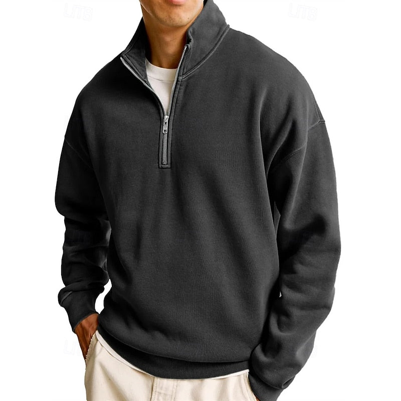 Half Zip Sweatshirt for Men | Funnel Neck Cosy Winter Style