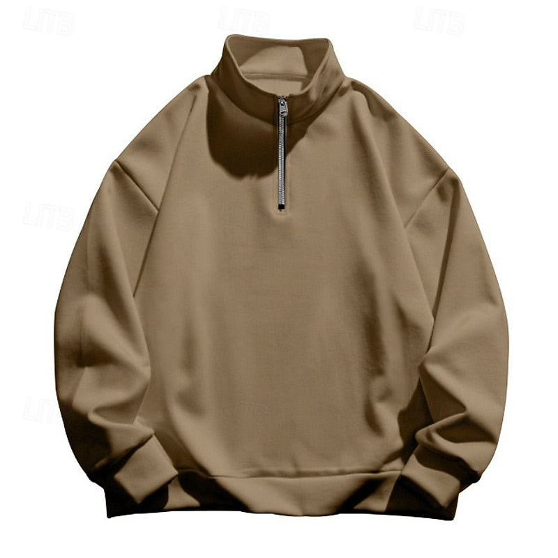 White Half Zip Sweater for Men | Cold Weather Ready