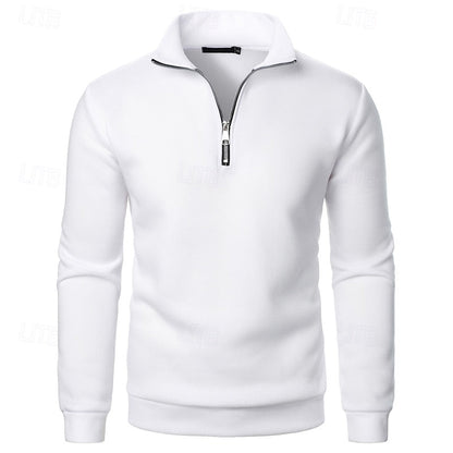 Gray Half Zip Sweater for Men | Funnel Neck Warm Winter Layer
