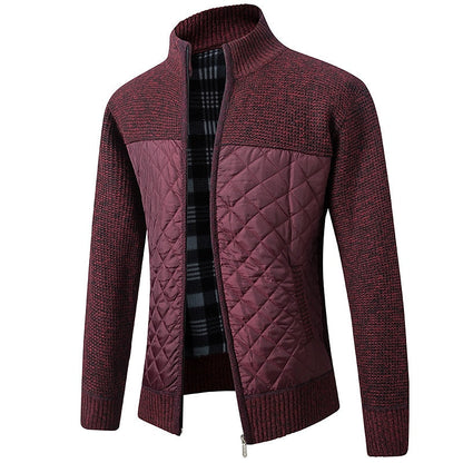 Classic Cardigan for Men | Side Zip Funnel Neck Warm Winter Layer