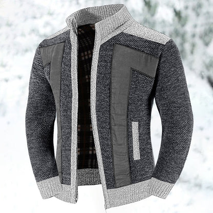 Classic Cardigan for Men | Funnel Neck Full Zip Cold Weather Ready