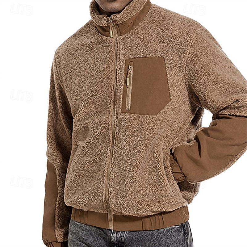 Full Zip Fleece Jacket for Men | Oversized Funnel Neck Cosy Winter Style