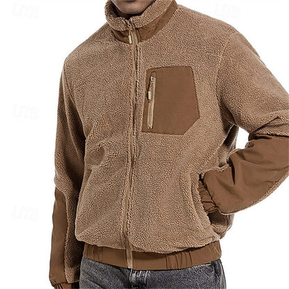 Full Zip Fleece Jacket for Men | Oversized Funnel Neck Cosy Winter Style