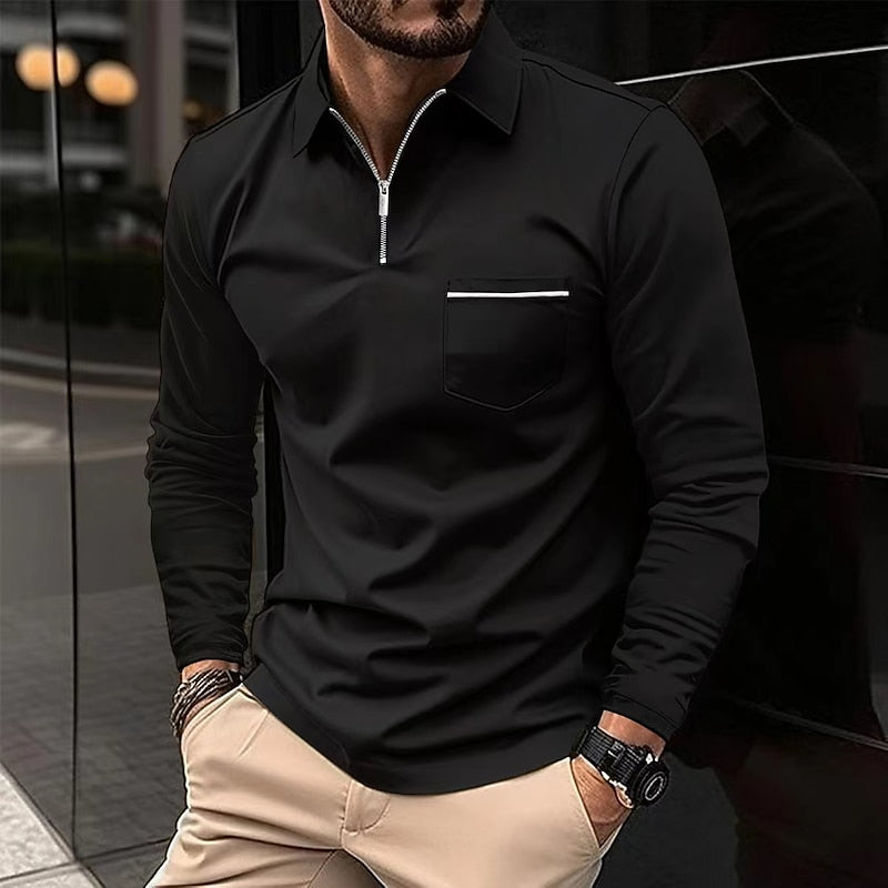 Insulated Shirt for Men | Lapel Collar Half Zip Cold Weather Ready