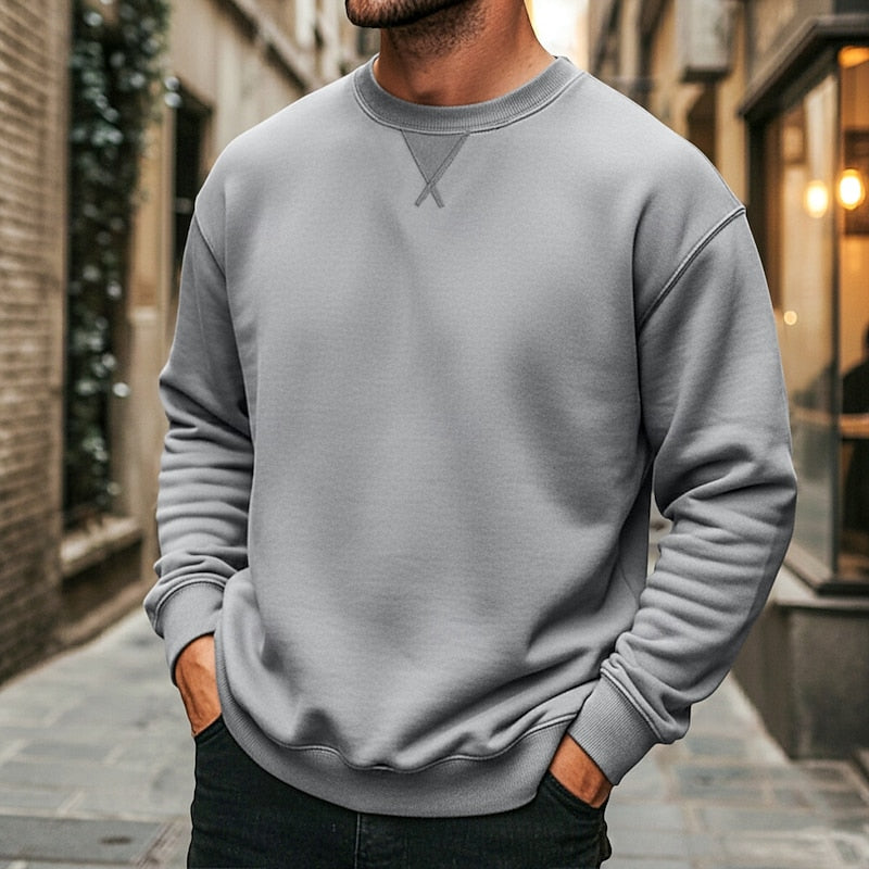 Oversized Sweatshirt for Women | Ribbed Crew Neck Autumn Layering