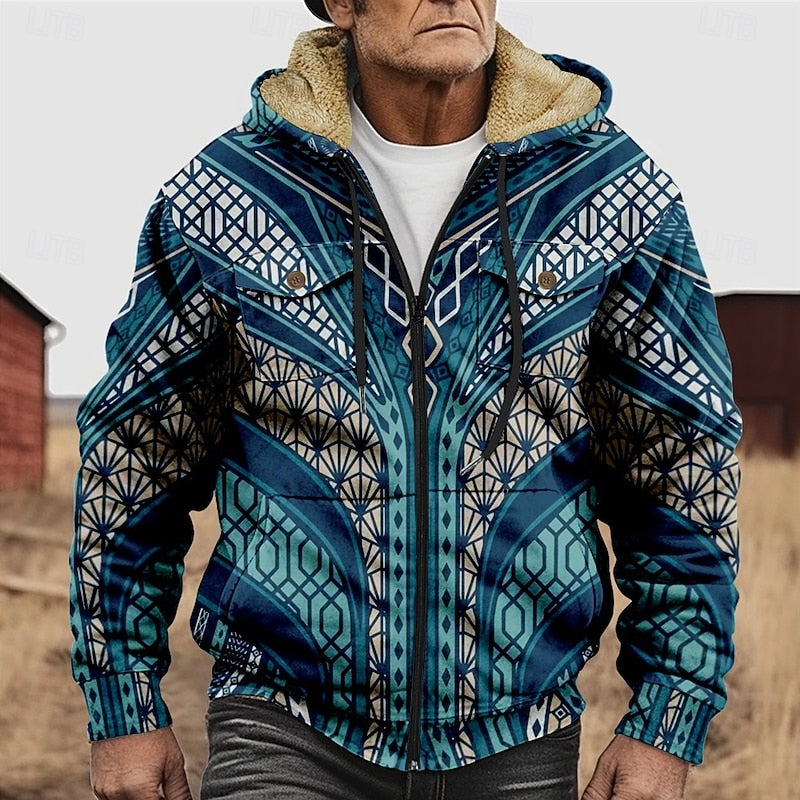 Hooded Winter Jacket for Men | Full Zip Cold Weather Ready