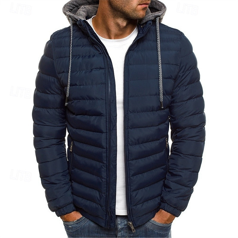 Hooded Puffer Jacket for Men | Quilted Insulated Winter Outerwear