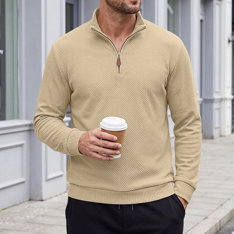 Half Zip Sweater for Men | Ribbed Fall & Winter 2026