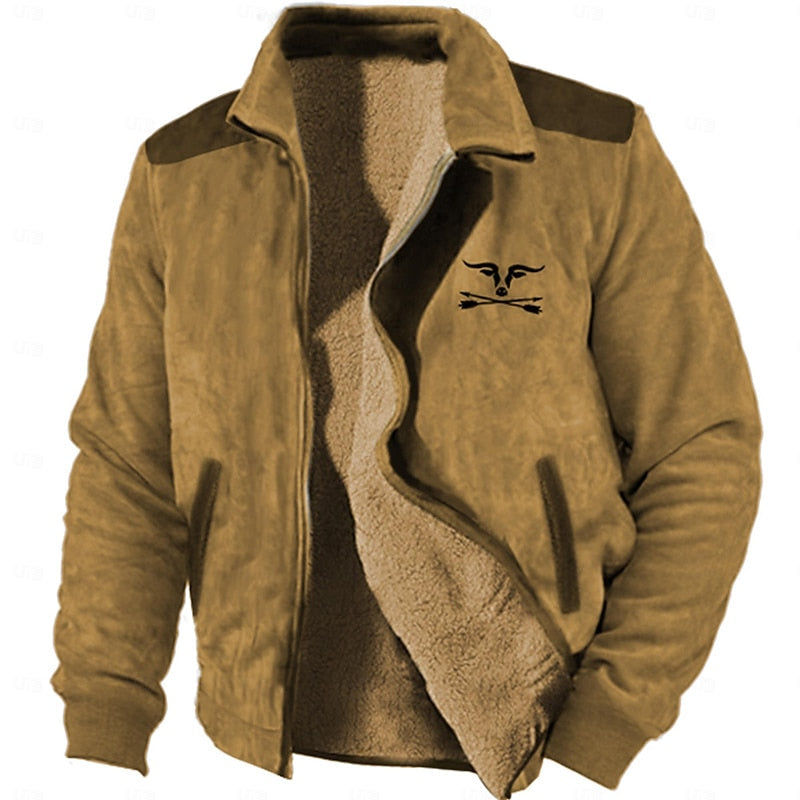 Sherpa Fleece Jacket for Men | Funnel Neck Autumn Layering
