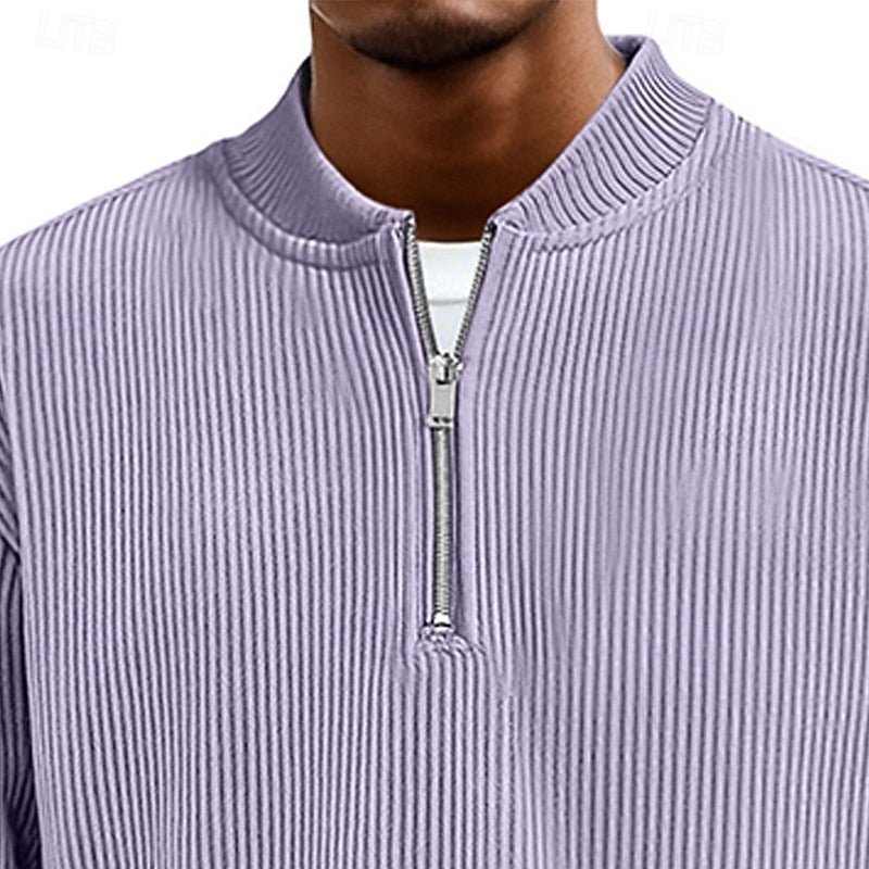 Half Zip Sweater for Men | Ribbed Cosy Winter Style