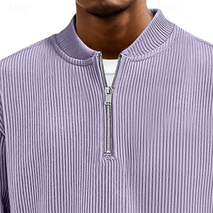 Half Zip Sweater for Men | Ribbed Cosy Winter Style