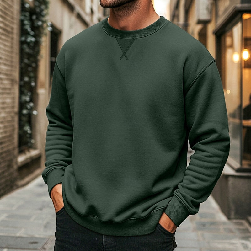 Oversized Sweatshirt for Women | Ribbed Crew Neck Autumn Layering