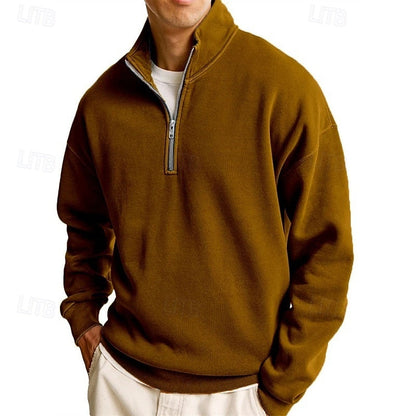 Half Zip Sweatshirt for Men | Funnel Neck Cosy Winter Style