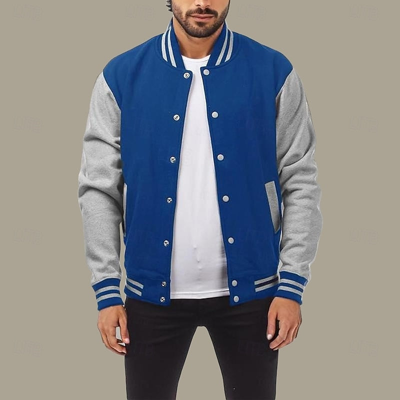 Classic Winter Jacket for Men | Ribbed Button Front Autumn Layering