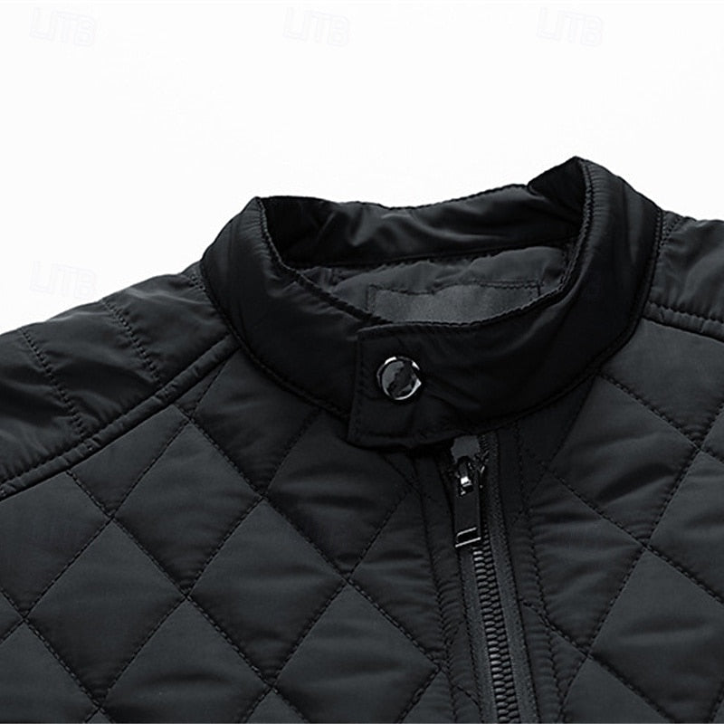 Lightweight Quilted Jacket for Men | Funnel Neck Cold Weather Ready