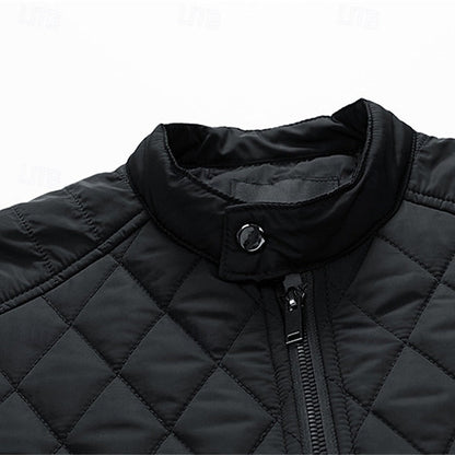 Lightweight Quilted Jacket for Men | Funnel Neck Cold Weather Ready