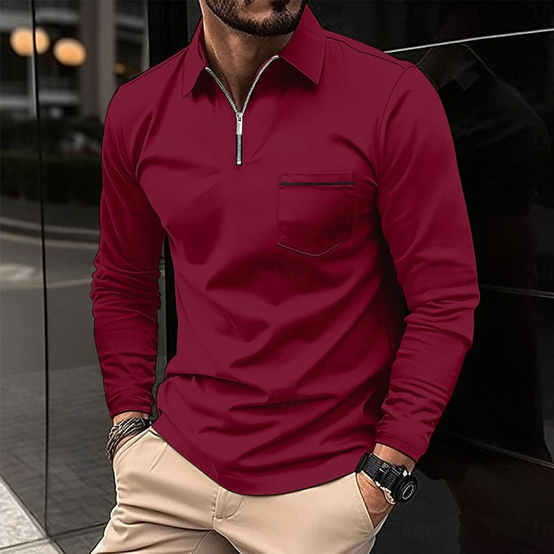 Insulated Shirt for Men | Lapel Collar Half Zip Cold Weather Ready