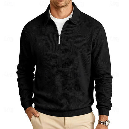 Half Zip Sweater for Men | Ribbed Autumn Layering
