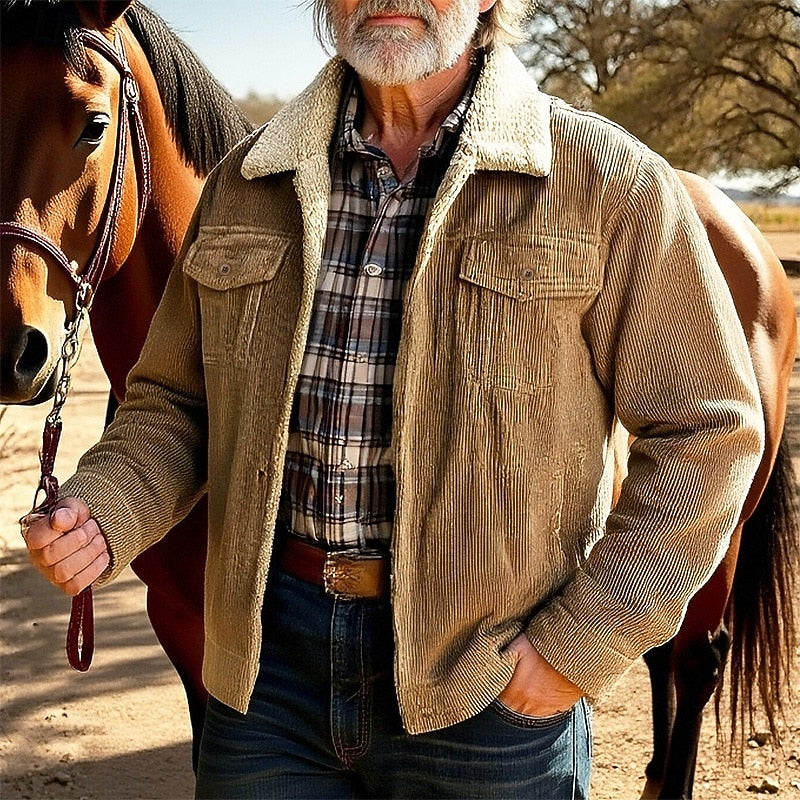 Sherpa Fleece Jacket for Men | Ribbed Cold Weather Ready