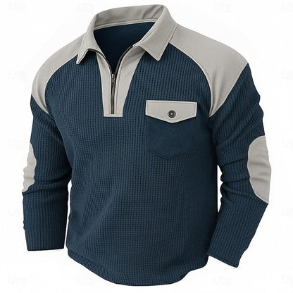 Wine Half Zip Sweater for Men | Warm Winter Layer