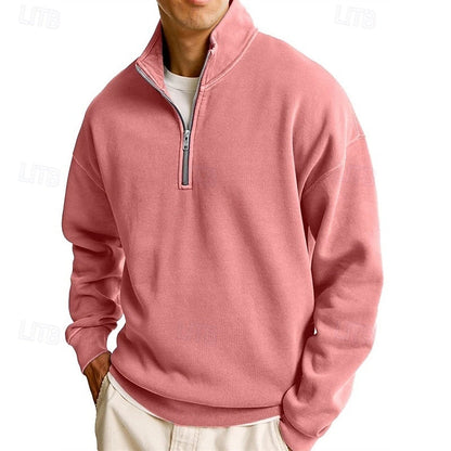 Half Zip Sweatshirt for Men | Funnel Neck Cosy Winter Style