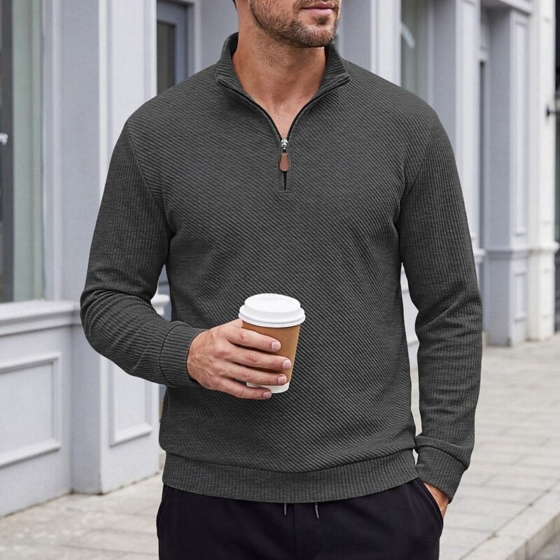 Half Zip Sweater for Men | Ribbed Fall & Winter 2026